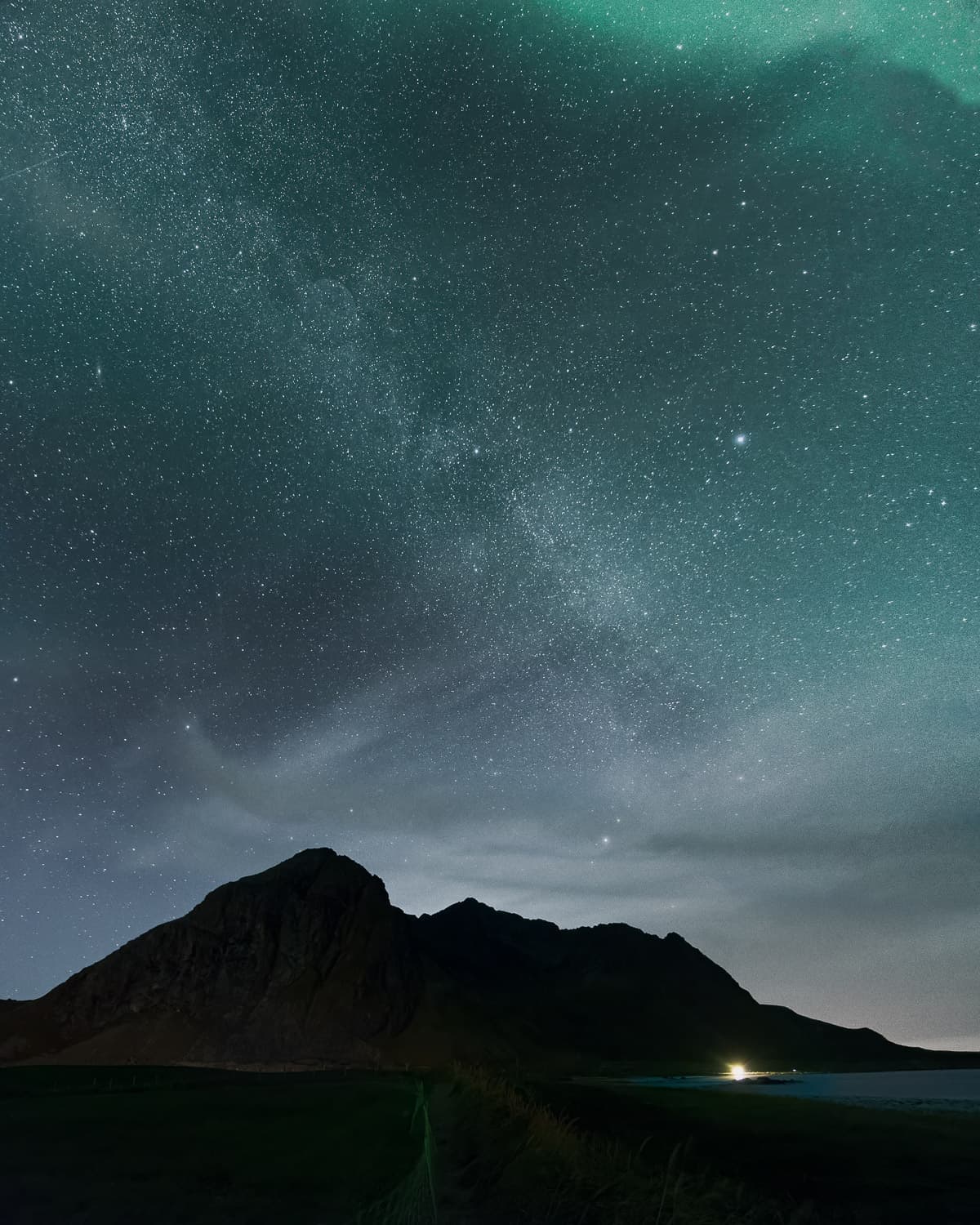 Milky Way Skagsanden Beach Lofoten Islands Norway — Javier Delabat