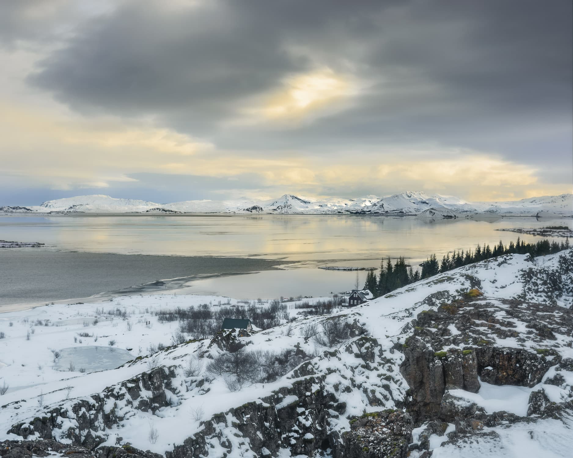 Sunset Thingvellir National Park Golden Circle Iceland — Javier Delabat